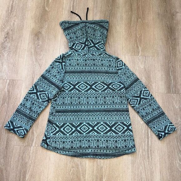 One World Cowl Neck Pattern Pullover Tunic Sweatshirt Turquoise, Women’s Medium - Picture 11 of 13
